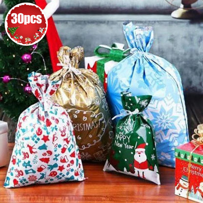 🎄30PCS Drawstring Christmas Gift Bags 🎅Christmas Early Bird Offer: 50% OFF!