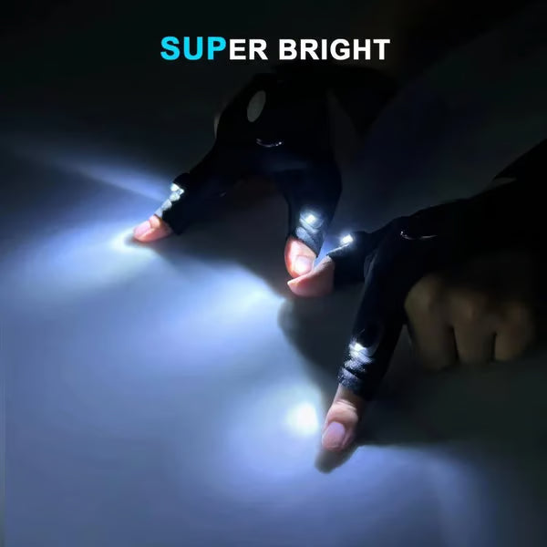 Hands-Free LED Half Finger Gloves