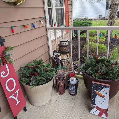 Last Day 60% Off🎉Pre-lit Artificial Christmas Tree Urn Filler